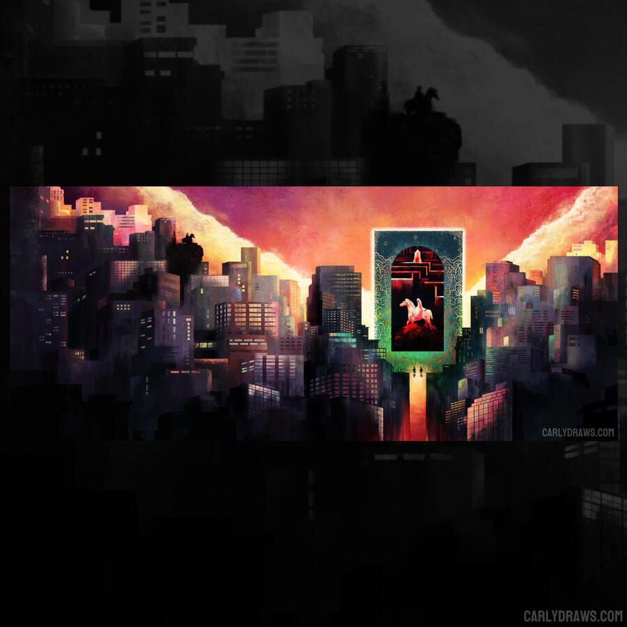 THE RIDER, THE RIDE, THE RICH MAN'S WIFE Novella cover for PS Publishing for a novella by Premee Mohamed